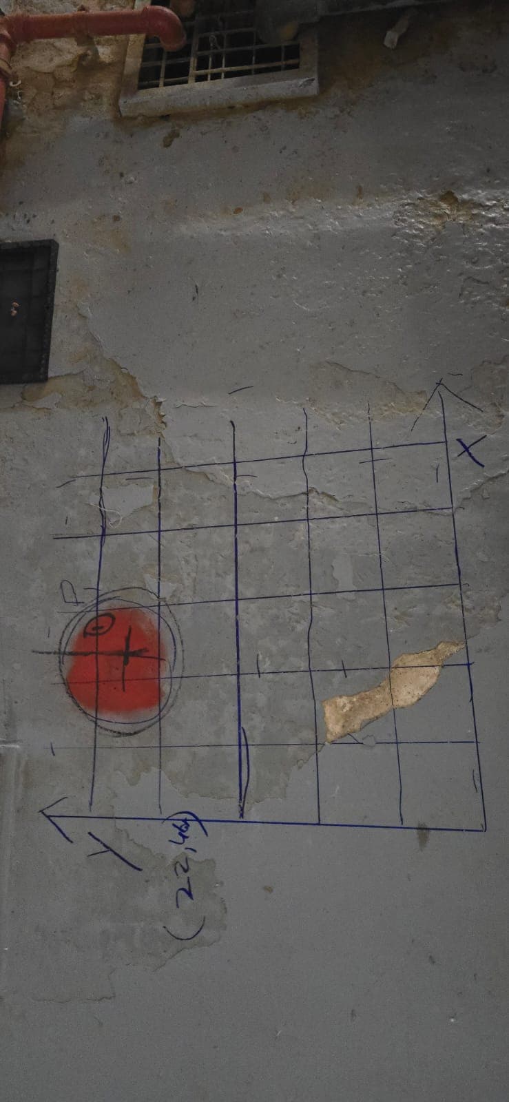 GPR scanning grid and coordinate marking for subsurface scanning rebar detection UAE