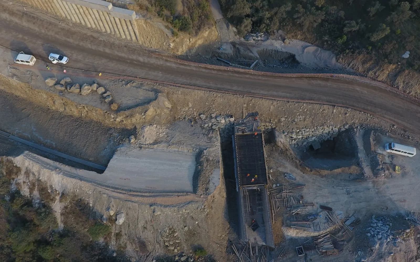 Large earthworks site of the kind surveyed with the Proceq GS8000 before excavation begins